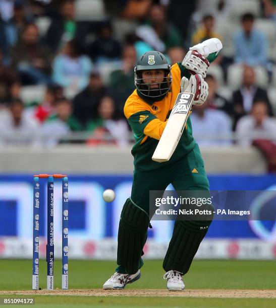 South Africa opening batsman Hashim Amla during his innings of 81 during the ICC Champions Trophy match at Edgbaston, Birmingham.