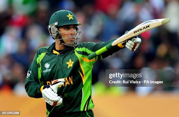 Pakistan's captain Misbah-ul-Haq during the ICC Champions Trophy match at Edgbaston, Birmingham.