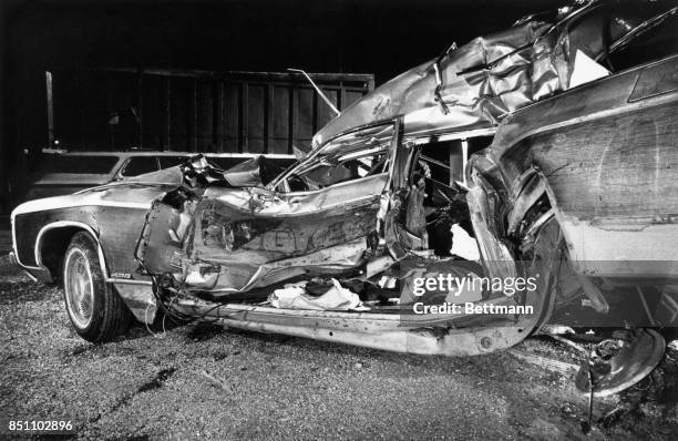 This is the remains of the car in which the wife and daughter of Delaware's U.S. Senator-elect Joseph R. Biden Junior were killed. Neilia Biden and...