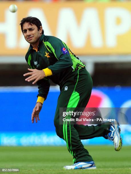 Pakistan's Saeed Ajmal during the ICC Champions Trophy match at Edgbaston, Birmingham.