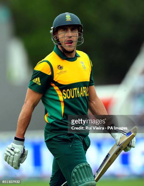 South Africa's Faf du Plessis during the ICC Champions Trophy match at Edgbaston, Birmingham.