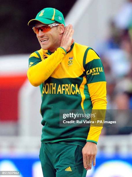 South Africa's Faf du Plessis during the ICC Champions Trophy match at Edgbaston, Birmingham.