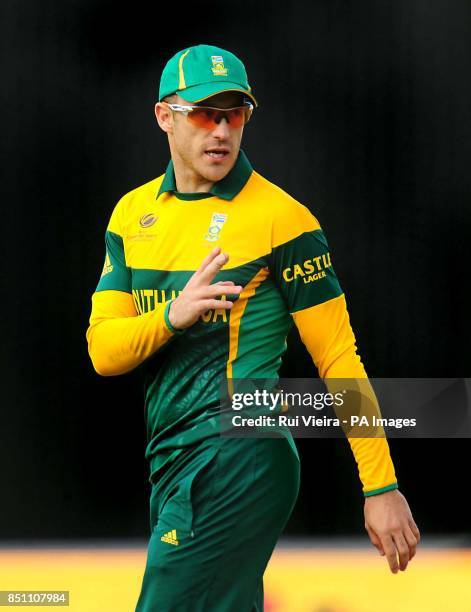 South Africa's Faf du Plessis during the ICC Champions Trophy match at Edgbaston, Birmingham.