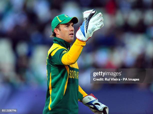 South Africa's AB de Villiers during the ICC Champions Trophy match at Edgbaston, Birmingham.