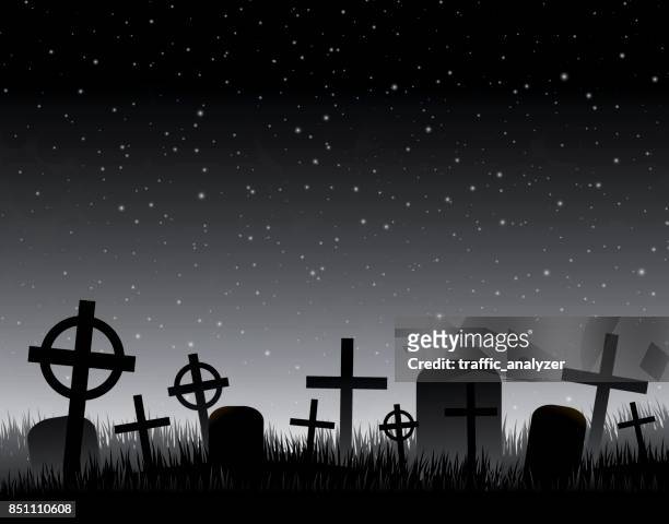 halloween background - cemetery background stock illustrations