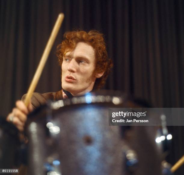 Photo of CREAM and Ginger BAKER; Drummer Ginger Baker performing on stage