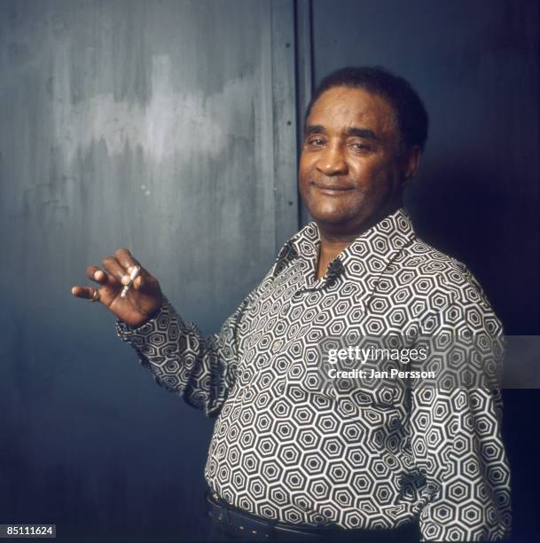 Photo of Little Brother MONTGOMERY; Posed portrait of Little Brother Montgomery, smoking cigarette