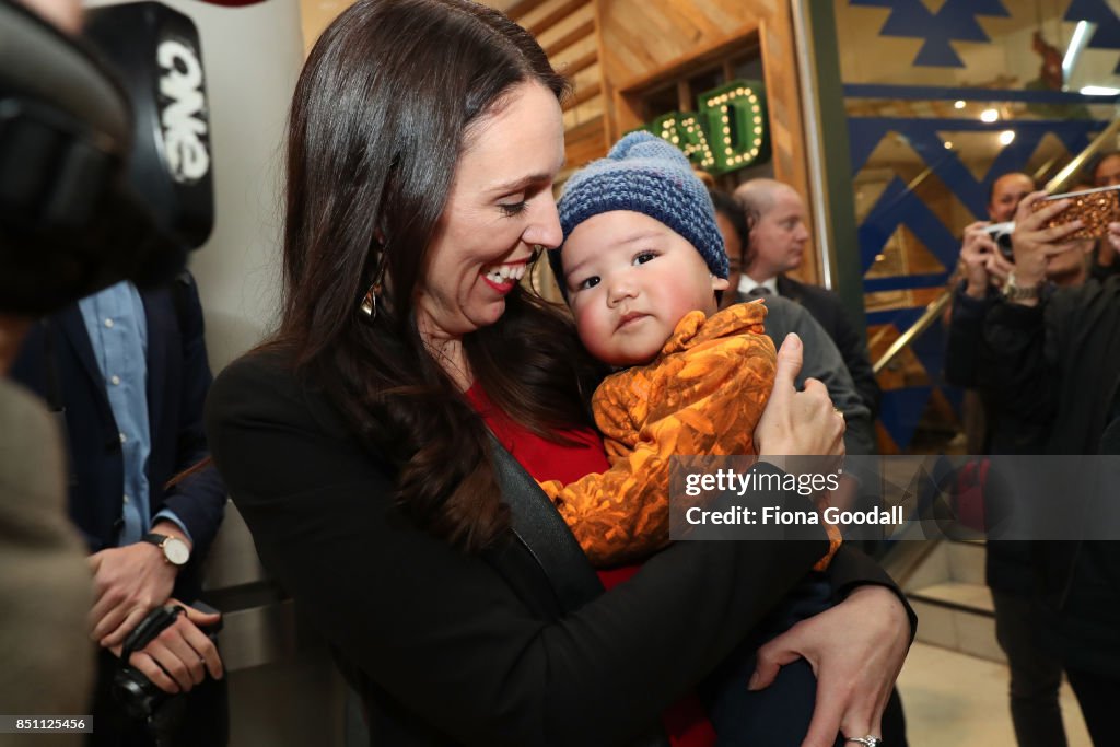 Jacinda Ardern Campaigns On Last Day Before General Election