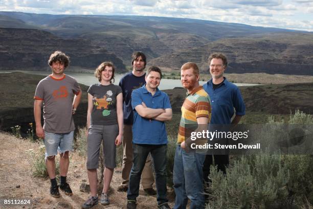 Photo of NEW PORNOGRAPHERS, Posed group portrait