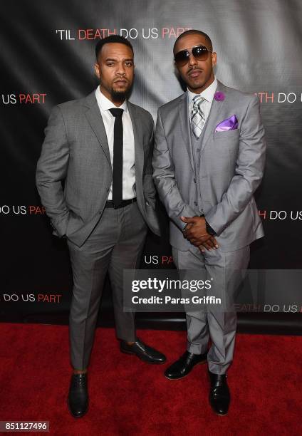 Jerome "Romeo" Jones and Marques Houston at "'Til Death Do Us Part" Atlanta Red Carpet Screening and Q&A at Regal Atlantic Station on September 21,...