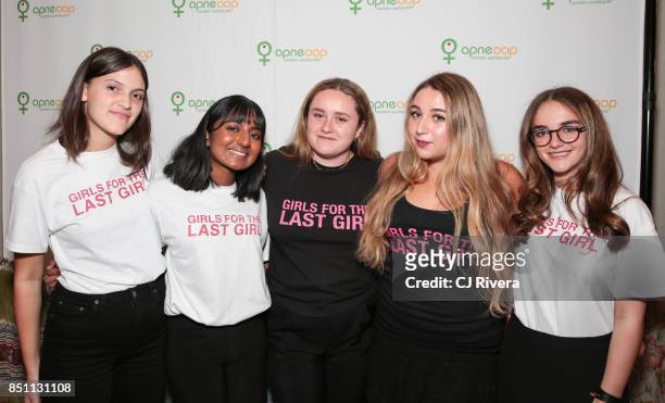 Girls For The Last Girl' attend the APNE Aap dinner on September 21, 2017 in New York City.