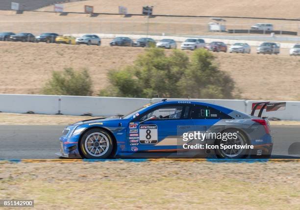 Michael Cooper , Cadillac Racing leads the race down the straight from turn 8 in the Cadillac ATS-V.R during the World Challenge GT Race at the...