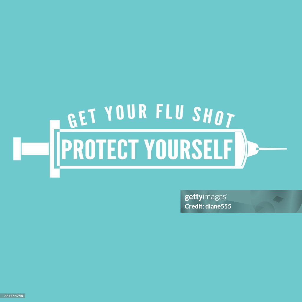 Flu Shot Vaccination Badge or Icon