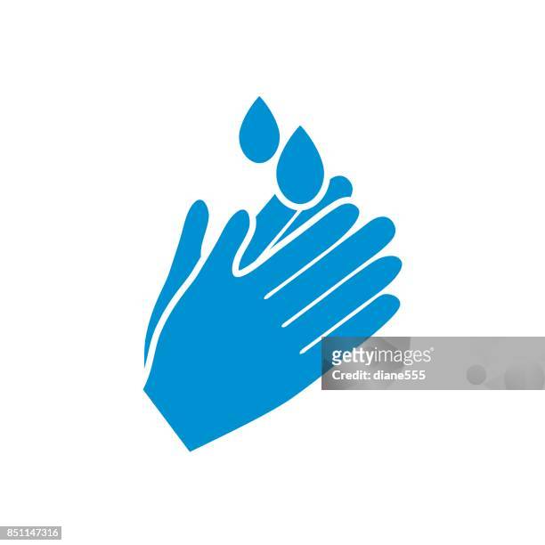 hand-wasch-abzeichen oder symbol - hand washing stock-grafiken, -clipart, -cartoons und -symbole
