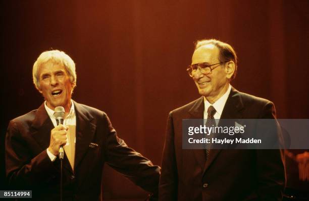 Photo of Burt BACHARACH and Hal DAVID, Burt Bacharach and Hal David on stage at a tribute concert
