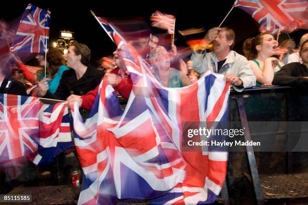 Photo of PROMS IN THE PARK, Fans with Union Jack flags at the BBC Proms in the Park