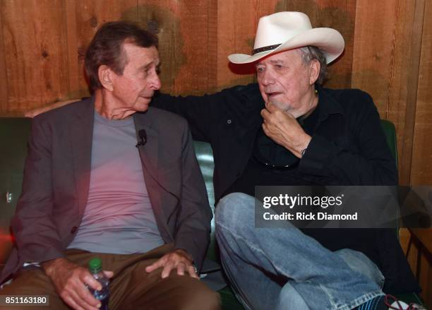 Pedal Steel Guitar Player Lloyd Green with Singer/Songwriter Bobby Bare attend Country Music Hall and Museum presents Hit-Makers Reflect At Historic...