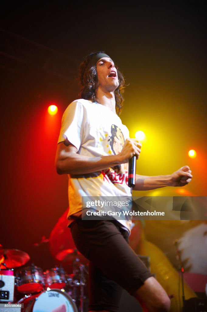 Perry Manchester Nathaniel Motte of 3OH!3 performs in concert at Manchester Academy on ...