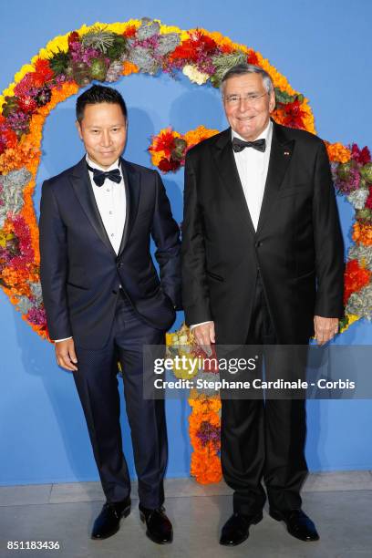 Jian Liu and President of AROP Jean Louis Beffa attend the Opening Season Gala at Opera Garnier on September 21, 2017 in Paris, France.