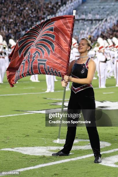 South Carolina Gamecocks Marching Band flag girl during the game between the South Carolina Gamecocks and the Kentucky Wildcats on September 16, 2017...