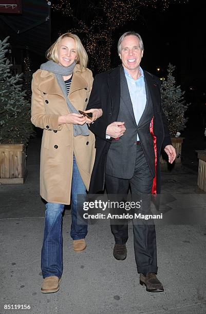 Dee Ocleppo Hilfiger and designer Tommy Hilfiger leave a restaurant on Madison Ave. On February 25, 2009 in New York City.