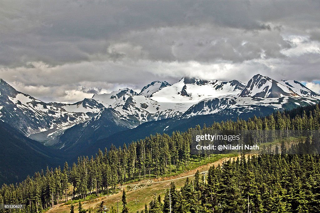 Summer ski slope, Whistler mountain, BC, Canada