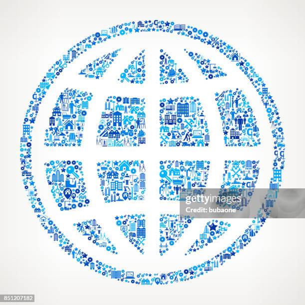 globe construction industry vector icon pattern - contractor computer stock illustrations
