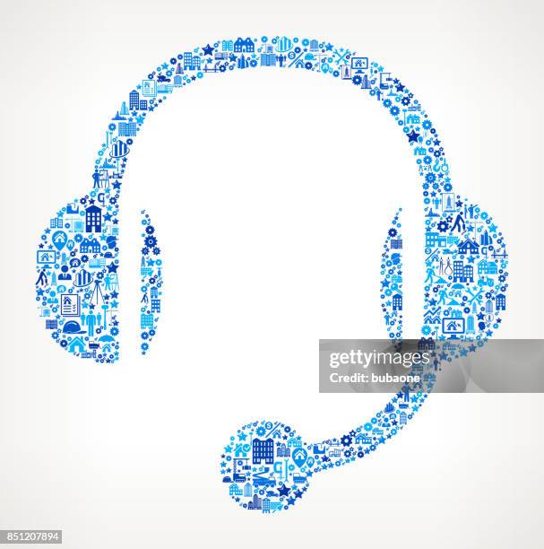 headset construction industry vector icon pattern - contractor computer stock illustrations