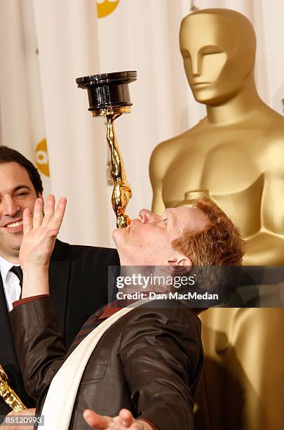 Winner for Best Documentary Feature, Phillippe Petit for "Man on Wire," poses in the press room at the 81st Academy Awards at The Kodak Theatre on...