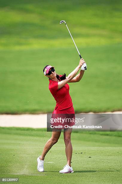 Maria Verchenova of Russia in action during day one of the Honda LPGA Thailand 2009 at Siam Country Club Plantation on February 26, 2009 in Pattaya,...