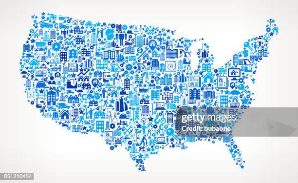 united states map construction industry vector icon pattern - construction worker tablet stock illustrations