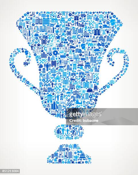 trophy construction industry vector icon pattern - sport industry awards stock illustrations