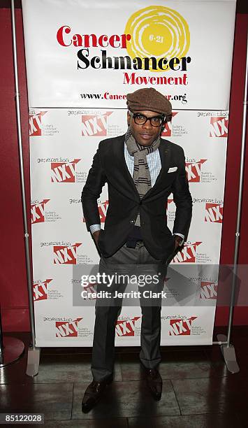 Stylist Keino Benjamin attends the Generation NXT and the Cancer Schmancer Foundation party at the Empire Hotel Rooftop on February 25, 2009 in New...