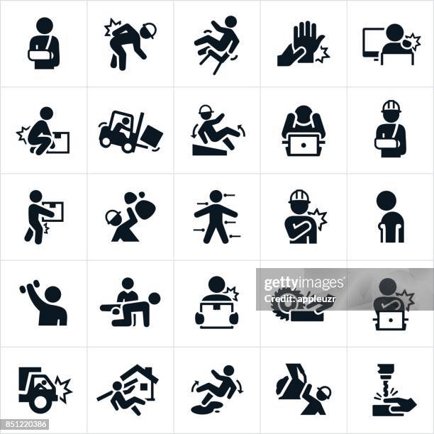 workplace injury icons - carpal tunnel syndrome stock illustrations