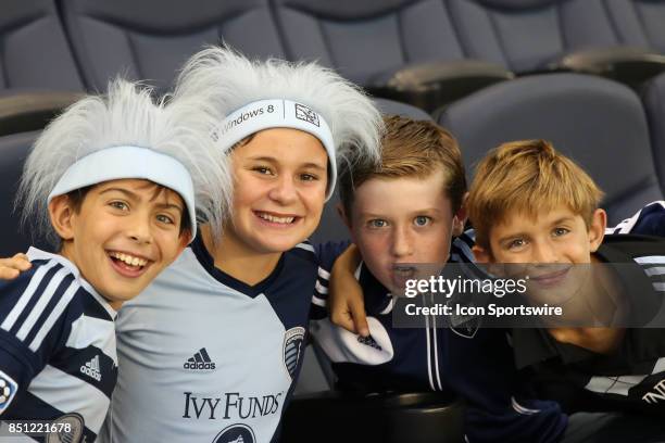 Young fans before the Lamar Hunt US Open Cup final between the New York Red Bulls and Sporting Kansas City on September 20, 2017 at Children's Mercy...