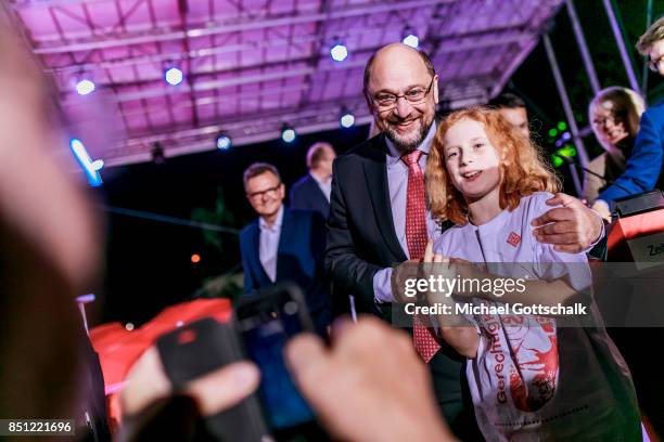 German Social Democrat chancellor candidate Martin Schulz campaigns on September 21, 2017 in Cologne, Germany. Germany will hold federal elections on...