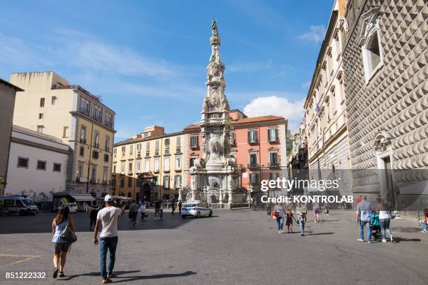 View of the New Jesus' Square with the Obelisk of the Immaculate Conception.