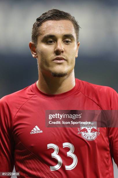New York Red Bulls midfielder Aaron Long before the Lamar Hunt US Open Cup final between the New York Red Bulls and Sporting Kansas City on September...