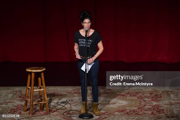 Comedian Laura Silverman performs onstage at Beef Relief - a special benefit for the International Rescue Committee at Largo on September 21, 2017 in...