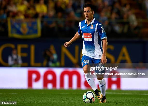 Jose Manuel Jurado of Espanyol runs with the ball during the La Liga match between Villarreal and Espanyol at Estadio De La Ceramica on September 21,...