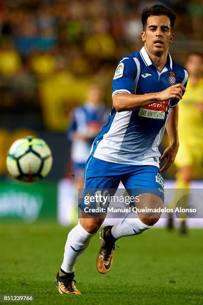 Jose Manuel Jurado of Espanyol in action during the La Liga match between Villarreal and Espanyol at Estadio De La Ceramica on September 21, 2017 in...