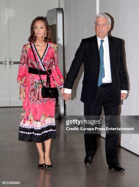 Mario Vargas Llosa and Isabel Preysler attend a conference about Vargas Llosa's last book 'Conversacion en Princeton' on September 21, 2017 in...