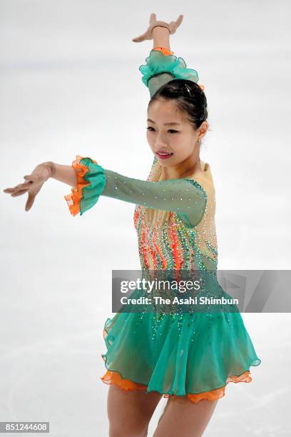 Rin Nitaya of Japan competes in the Ladies Singles Short Program during day one of the Autumn Classic International at Sportplexe Pierrefonds on...