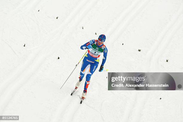 Virpi Kuitunen of Finland in action during the Ladies Cross Country Relay 4x5KM at the FIS Nordic World Ski Championships 2009 on February 26, 2009...