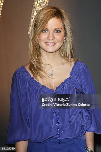 Actress Lucrezia Piaggio attends the Blugirl show as part of Milan Fashion Week Womenswear Autumn/Winter 2009 on February 26, 2009 in Milan, Italy.