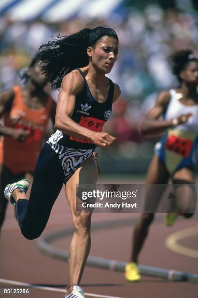 Olympic Trials: Florence Griffith Joyner in action during Women's 200M at IUPUI Carroll Stadium. Indianapolis, IN 7/15/1988--7/23/1988 CREDIT: Andy...