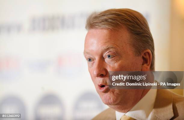 Boxing promoter Frank Warren during a press conference at The Landmark Hotel, London.