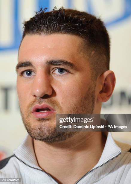 Boxer Nathan Cleverly during a press conference at The Landmark Hotel, London.