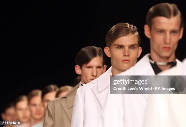 The Xander Zhou show at the London Collections: MEN SS14 in London. PRESS ASSOCIATION Photo. Picture date: Monday June 17, 2013. Photo credit should...