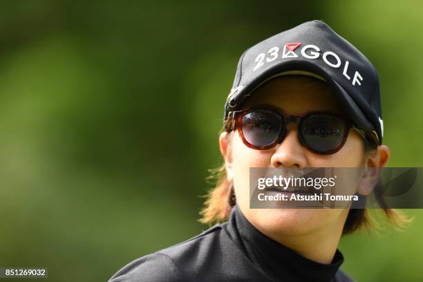 Misuzu Narita of Japan looks on during the first round of the Miyagi TV Cup Dunlop Ladies Open 2017 at the Rifu Golf Club on September 22, 2017 in...